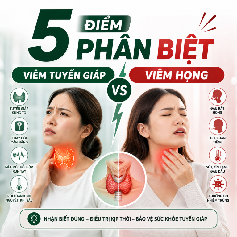 5 ĐIỂM PHÂN BIỆT VIÊM TUYẾN GIÁP VÀ VIÊM HỌNG
